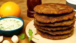 Crispy Red Lentil Patties with Creamy Tahini Orange Sauce