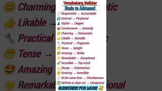 Vocabulary Builder | Basic Vs Advance Vocabulary #english #shorts
