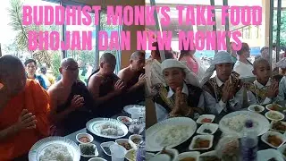 Buddhist monk's take food #new monk's #bhojan dan# Golden Pagoda