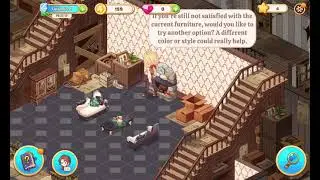 Kawaii Mansion - gameplay - decorating lounge by adding console table, bench and carpet