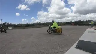 Postie sneaks on to race track in Brisbane | Track Marshals watch in Horror
