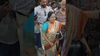 Chithra Chechi arrives for the launch of her new movie 🥰 #kschithra