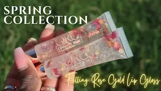 HOW TO MAKE ROSE GOLD LIP GLOSS | FILL LIP GLOSS TUBES W/ME | DIY LIP GLOSS W/ROSE & GOLD FLAKES