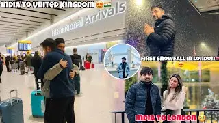 India to London Uk student travel vlog 2024 | first snowfall in London | Delhi to Heathrow airport
