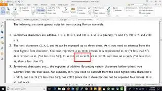 Case Study (Roman Numerals 1 )