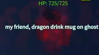 my friend dragon drink mug on ￼ghost TUI Roblox 