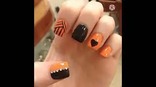 Black and Orange Nail Art Designs 😘😘|| Attractive Nail Arts 🤩🤩