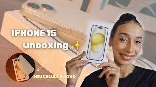 UNBOXING IPHONE 15 AMARELO | Meu novo celular 💛💫