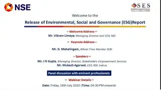 NSE Environmental, Social & Governance (ESG) Analysis Report Release |Webinar Session