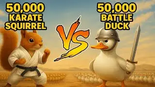 50,000 Karate Squirrels vs 50,000 Battle Ducks &ndash; Ultimate Funny Animal War | UEBS 2