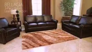 Abbyson Living - Dark Brown Leather Sofa Set