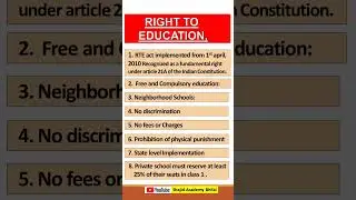Right to Education Explained | RTE Act 2009 | Free Education in India |#Shorts #ShajidAcademyBhilai