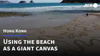 Hong Kong sand artist turns beaches into giant canvases | AFP
