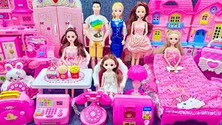 13 Minutes Satisfying with Unboxing Barbie Play House & Bedroom Collection Toys Review | ASMR