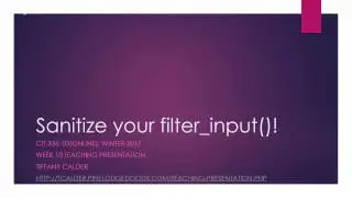 CIT336: filter_input() & sanitize flags