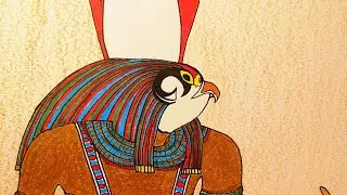 How to draw Horus - Ancient Egyptian falcon god