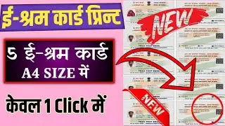 1 Click में 5 e Shram Card Print करे | e shram card action file free download || e-SHRAM Card Print