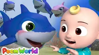 Baby Shark Song for Toddlers | Learning Rhymes | Poem World