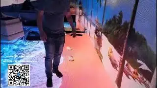 Holographic projection Ocean waves,3D virtual floor beach footprint interaction,