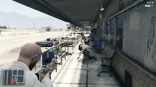 GTA V Sheriff's Station Shootout + 10 Star Wanted Level Escape(RDE 4.0)