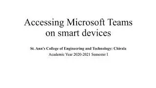 How to login and use Microsoft Teams for SACET Students