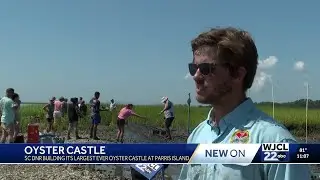 SC Department of Natural Resource volunteers and staff build 500-foot oyster reef on Parris Island