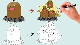 Como Desenhar o POK&Eacute;MON ALOLAN DIGLETT e ALOLAN DUGTRIO | Pokemon Evolution