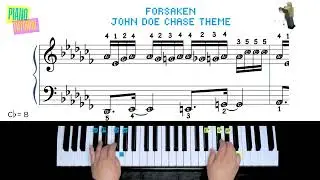 Sheet Music - Forsaken - John Doe Chase Theme Easy Piano Score #pianotutorial #pianocover