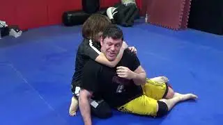 Little Asian Japanese Woman vs Big SCARY Wolfman Mixed Wrestling Jiujitsu