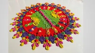 Rangoli Design For Beginners | Easy Rangoli Designs #rangoli #kolam #muggulu #rangolidesigns #art 