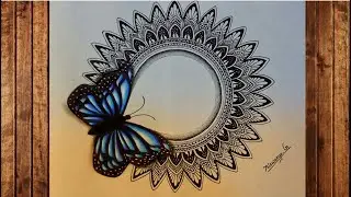 Butterfly Mandala Art | Zentangle | Aiswarya G