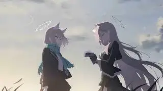 White Black Shiroko Blue Archive Live Wallpaper PC Eronfly Art