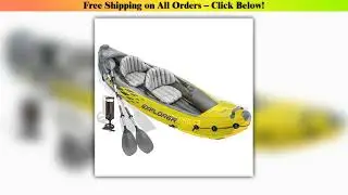 Intex - inflatable kayak for 2 people, max. 180 kg, with oars and inflator, inflatable seat,