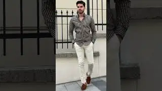 mens striped shirt outfit idea