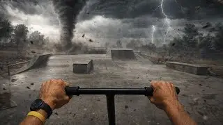 Езда на скутере во время торнадо...