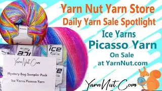 Yarn Sale Daily Spotlight 11/6/22-Ice Yarns Picasso Yarn on Sale at Yarn Nut Online Yarn Store