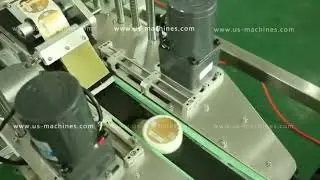 Automatic cosmetic cream jar bottle top bottom labeling machine bottle full body label wrapping labe