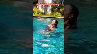 Mallika Singh Swimming in Pool 🏊&zwj;♀️ Status #shorts Video #mallikasingh #viral