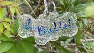 ￼custom dog tag using iron on vinyl with epoxy