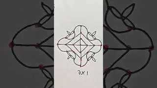 7*1 dots rangoli design 🥰 | easy rangoli for festivals #shorts #rangoli #viral