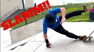 I fell hard doing this simple trick! ollie FAIL over euro gap| skateboarding