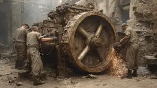 Historic Rhythms: Early 20th Century Marine Diesel Engine Startup Sequence | Industrial Heritage