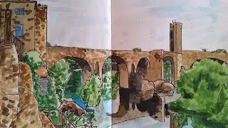 Painting a medieval bridge (2/2)
