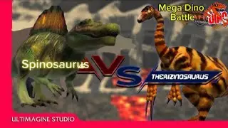 Mega Dino Battle s1 GD7 | Duelo épico entre Spinosaurus y Therizinosaurus 