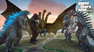 Godzilla, Kong, King Ghidorah and Their Robot Clone - GTA V Mods