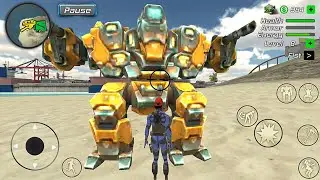 Green Rope Hero: Vegas City #24 Mech Robot on the Beach - GamePlay