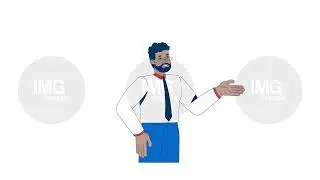 African american businessman in presentation gesture 2D character animation