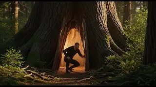 Modern Life Hidden Inside a Gigantic Hollow Tree No One Knows About | Faceless ASMR Survival