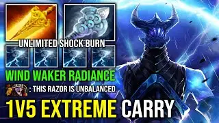 How to 1v5 Extreme Carry Razor with Wind Waker Radiance Unlimited AoE Burn Shock Dota 2
