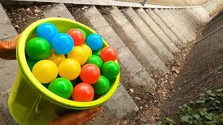 Balls on Stair Colorful Stairs Marble Run Race ASMR